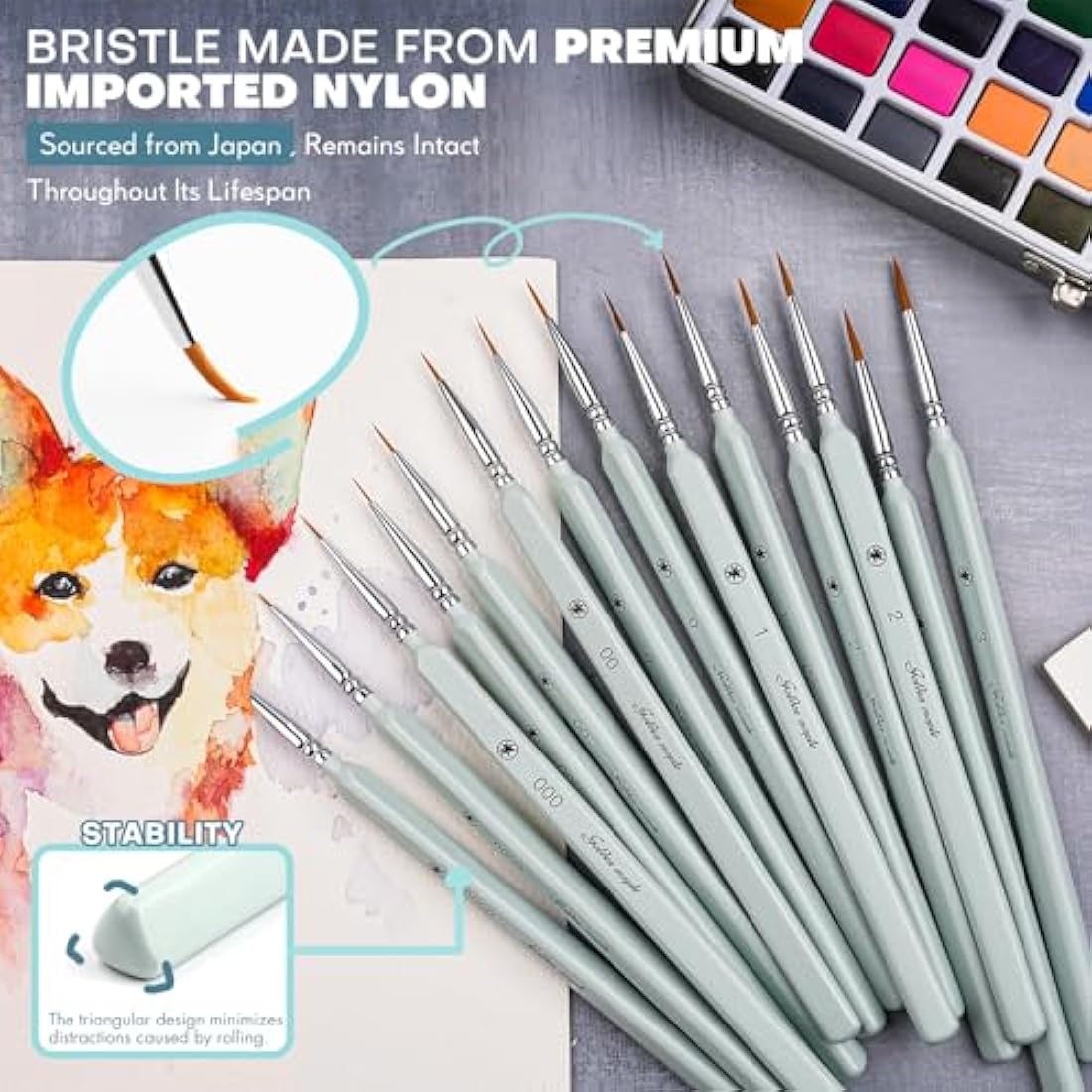 Golden Maple 18pc Miniature Detail Paint Brush Set for Models & Acrylics