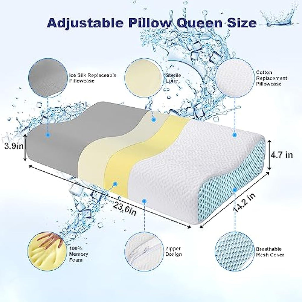 Jolof Store Memory Foam Cervical Pillow – Ergonomic Cooling Neck Support