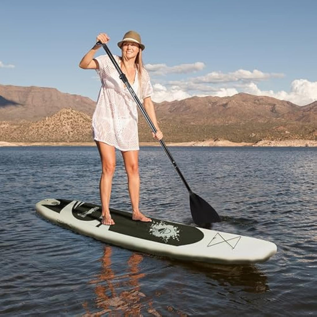 SereneLife Inflatable Stand Up Paddle Board | 10.5ft Non-Slip SUP Kit