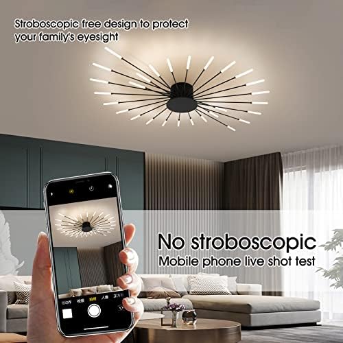 minifair Modern LED Firework Ceiling Light – 28 Head Flush Mount Lamp
