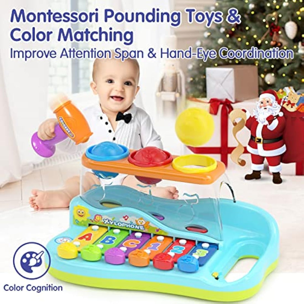 HOLA 2-in-1 Pound a Ball with Xylophone – Musical Educational Toy