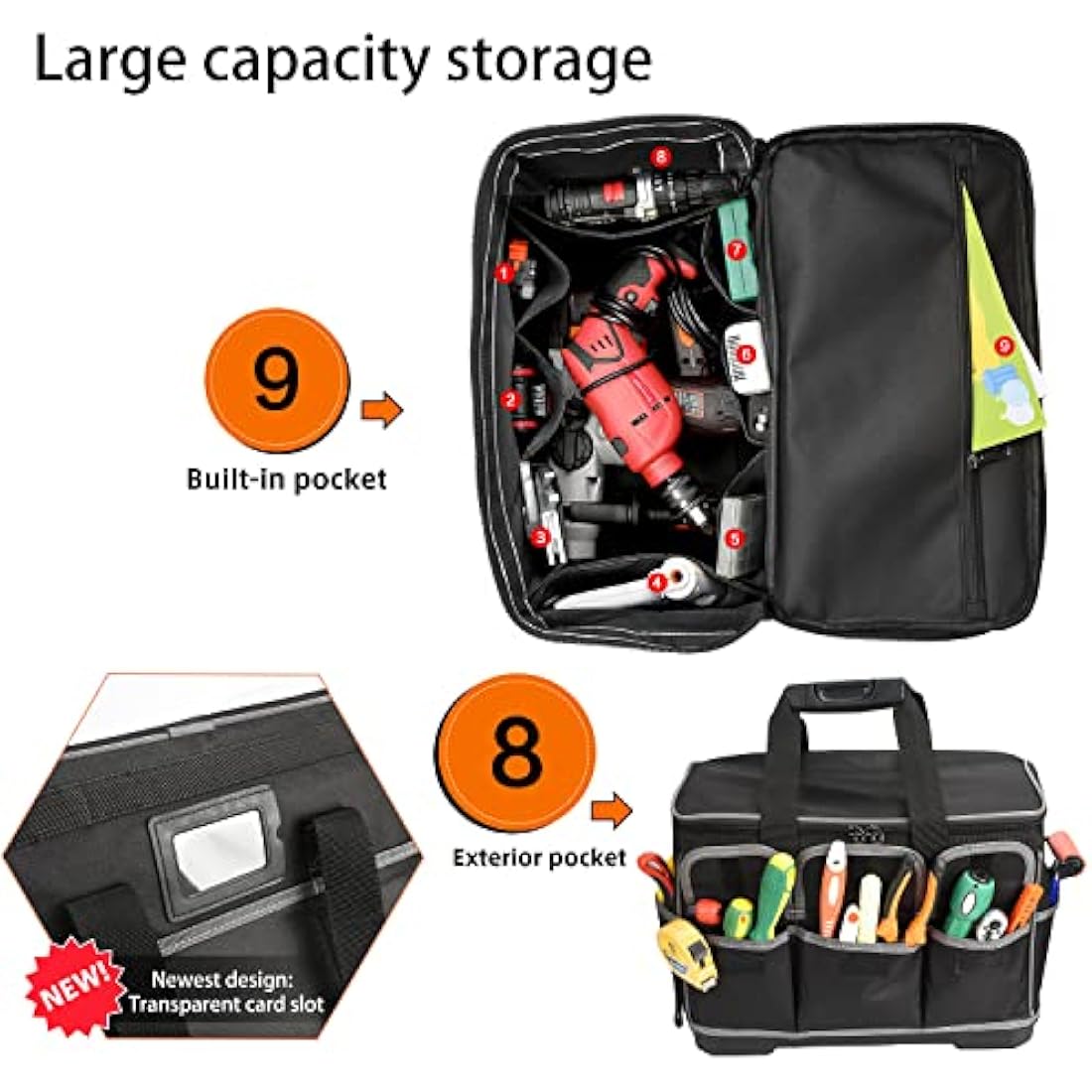 Drado Waterproof Tool Bag | Heavy-Duty Oxford Tote with Shoulder Strap