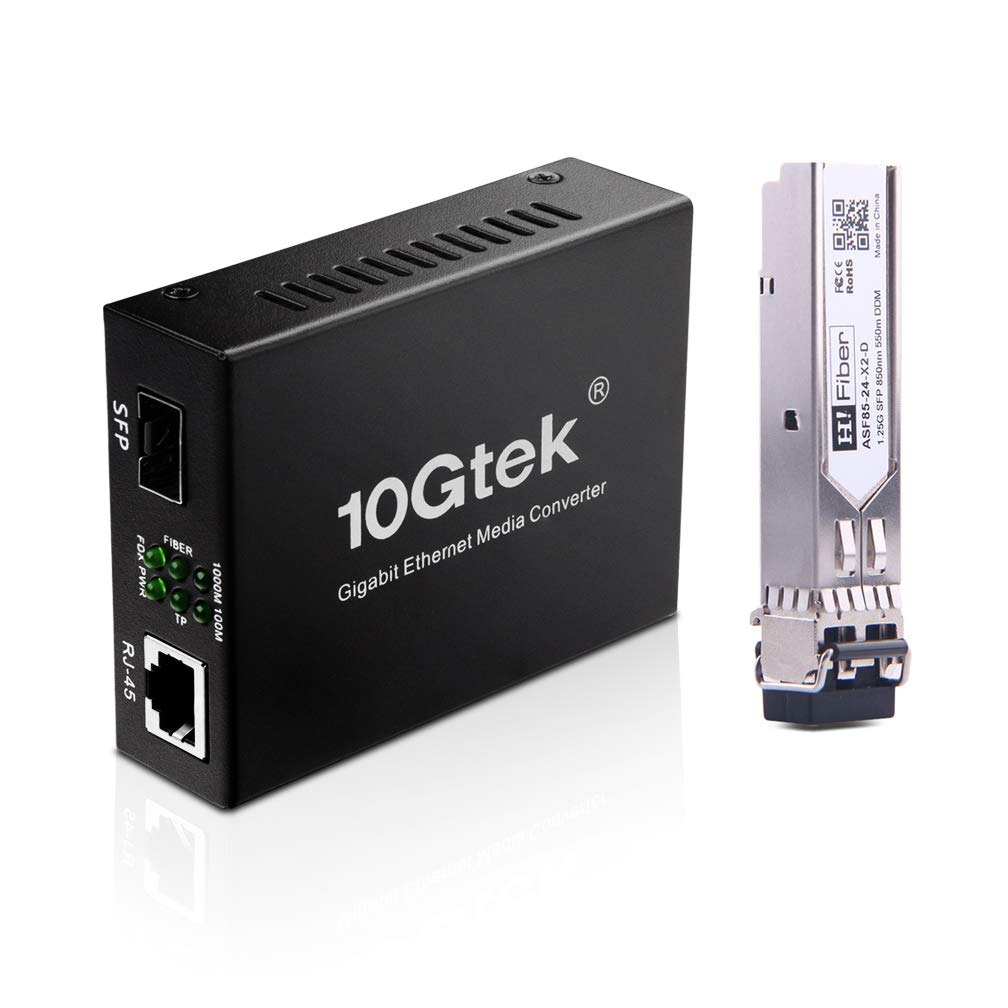 H!Fiber Gigabit Ethernet Media Converter | 1.25G SFP to RJ45 Multimode