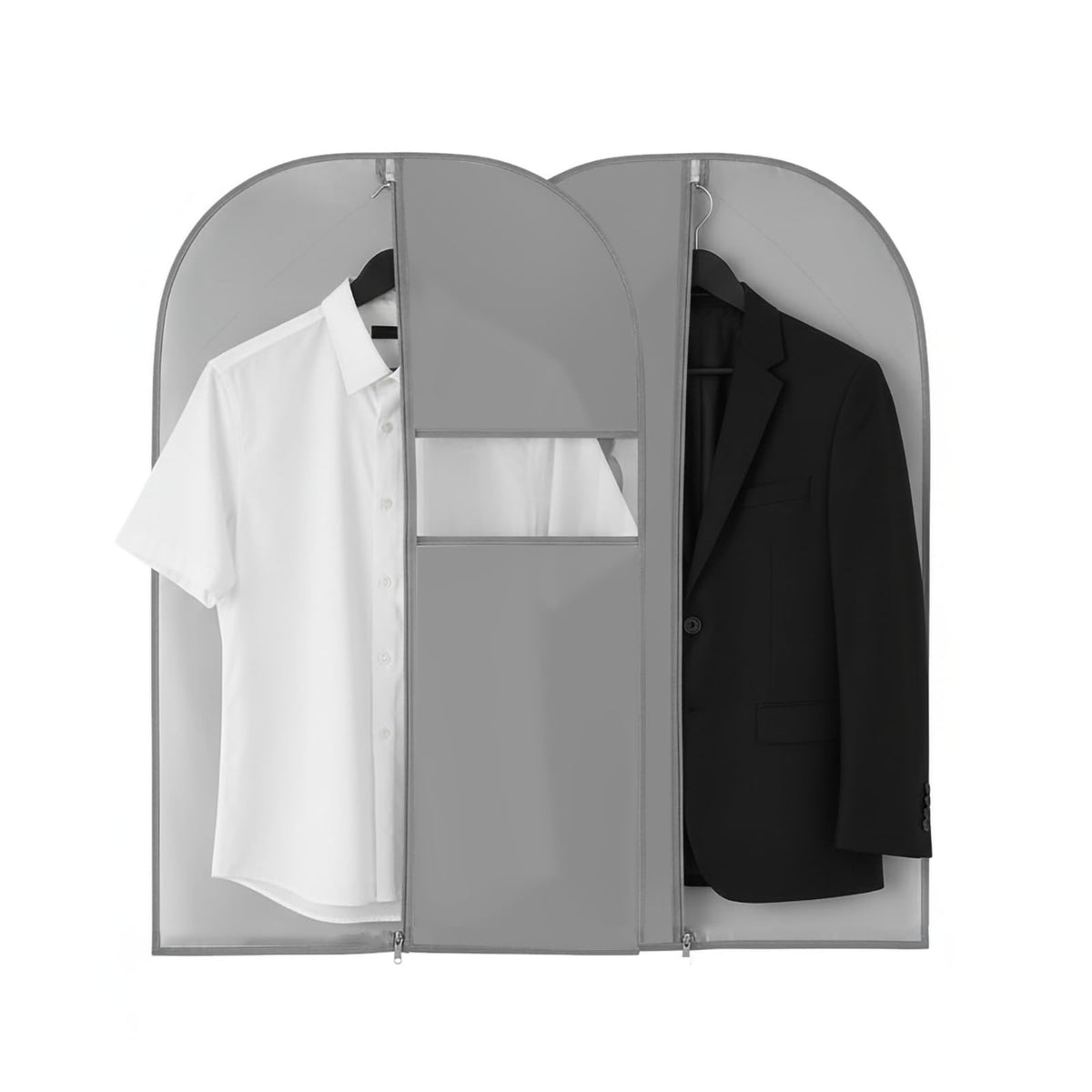 Suit Bag for Hanging Clothes, Suit Covers for Men, Grey, 60x110cm, 2Pcs - image 1