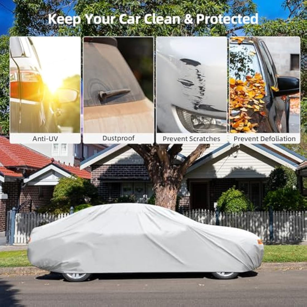 Ohuhu All-Weather Sedan Car Cover | 191-201" UV Protection & Windproof
