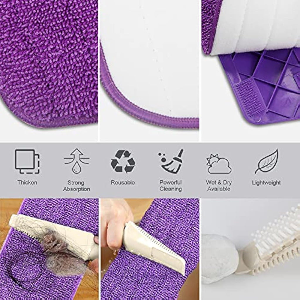 SEVENMAX Spray Mop for Floor Cleaning | Microfiber Wet Dry Mop with 3 Pads