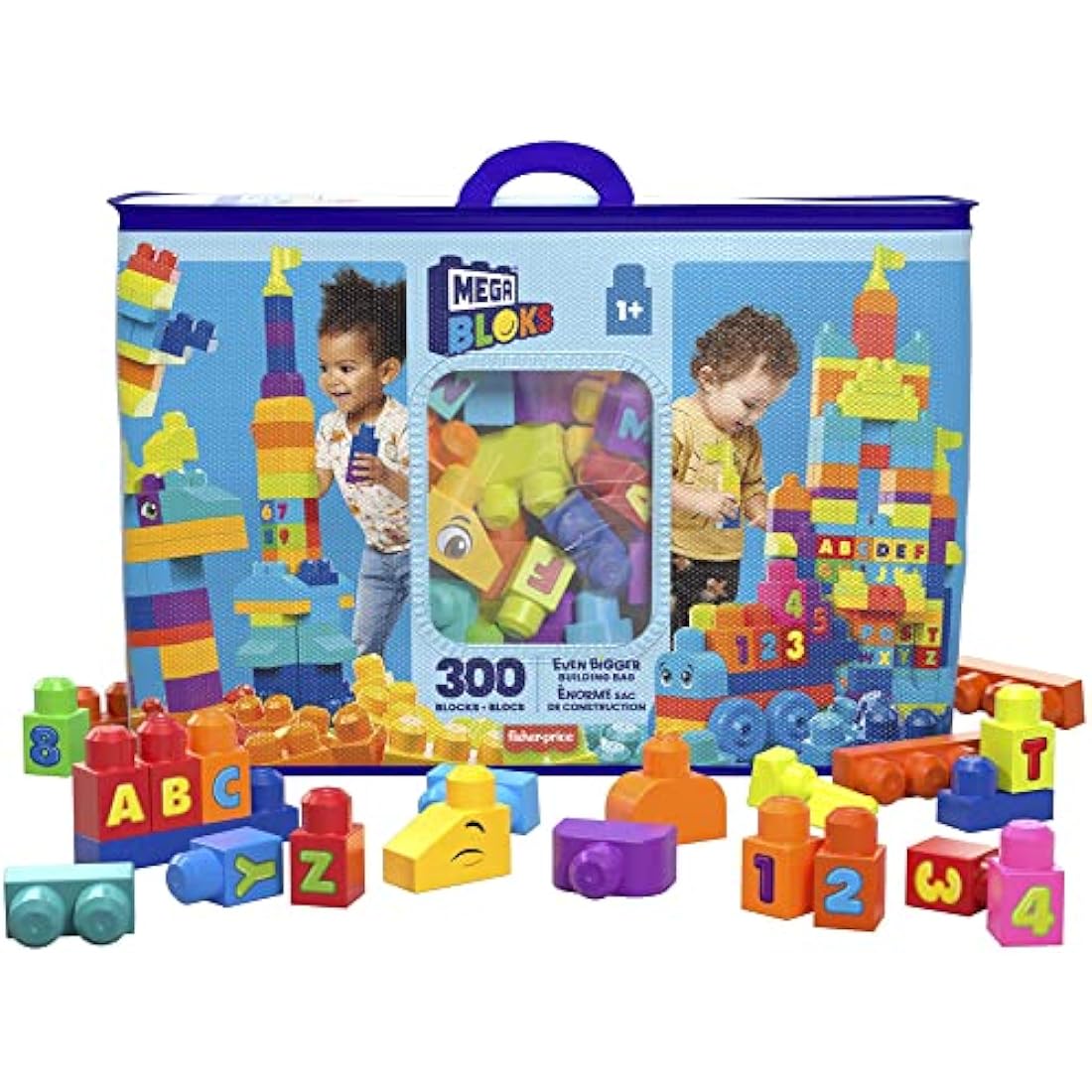 MEGA BLOKS Even Bigger Building Bag – 300 Piece Toddler Block Set