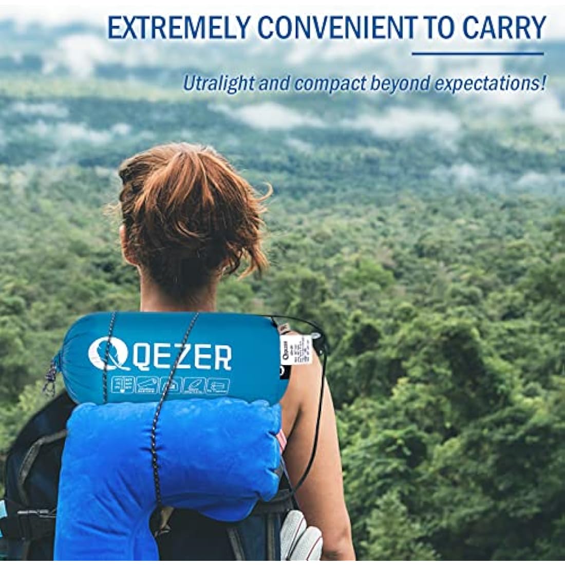 QEZER Ultralight Down Sleeping Bag | 600FP Duck Down Backpacking Gear