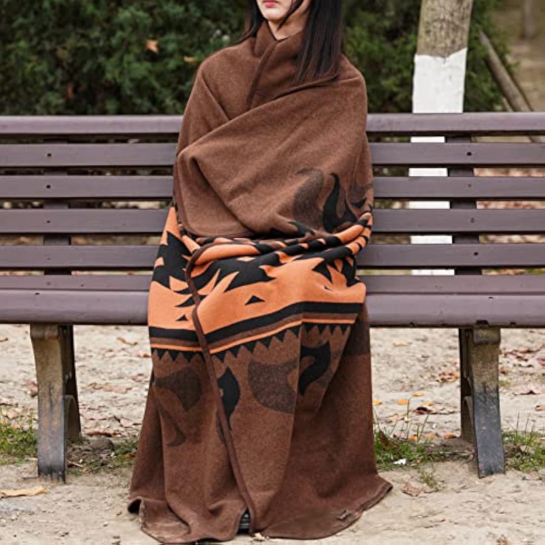 Acushla Merino Wool Blanket – Large Washable Jacquard Throw, Brown