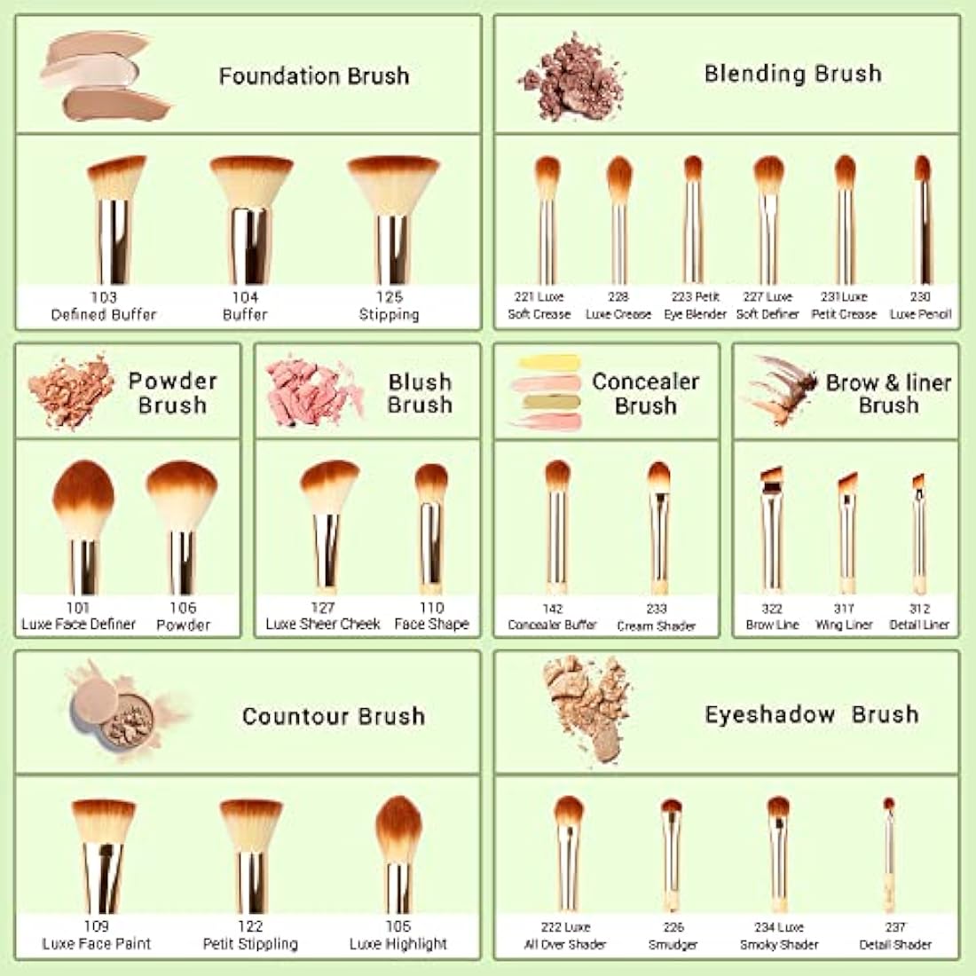 Jessup 25pcs Professional Bamboo Makeup Brush Set | Vegan & Cruelty-Free