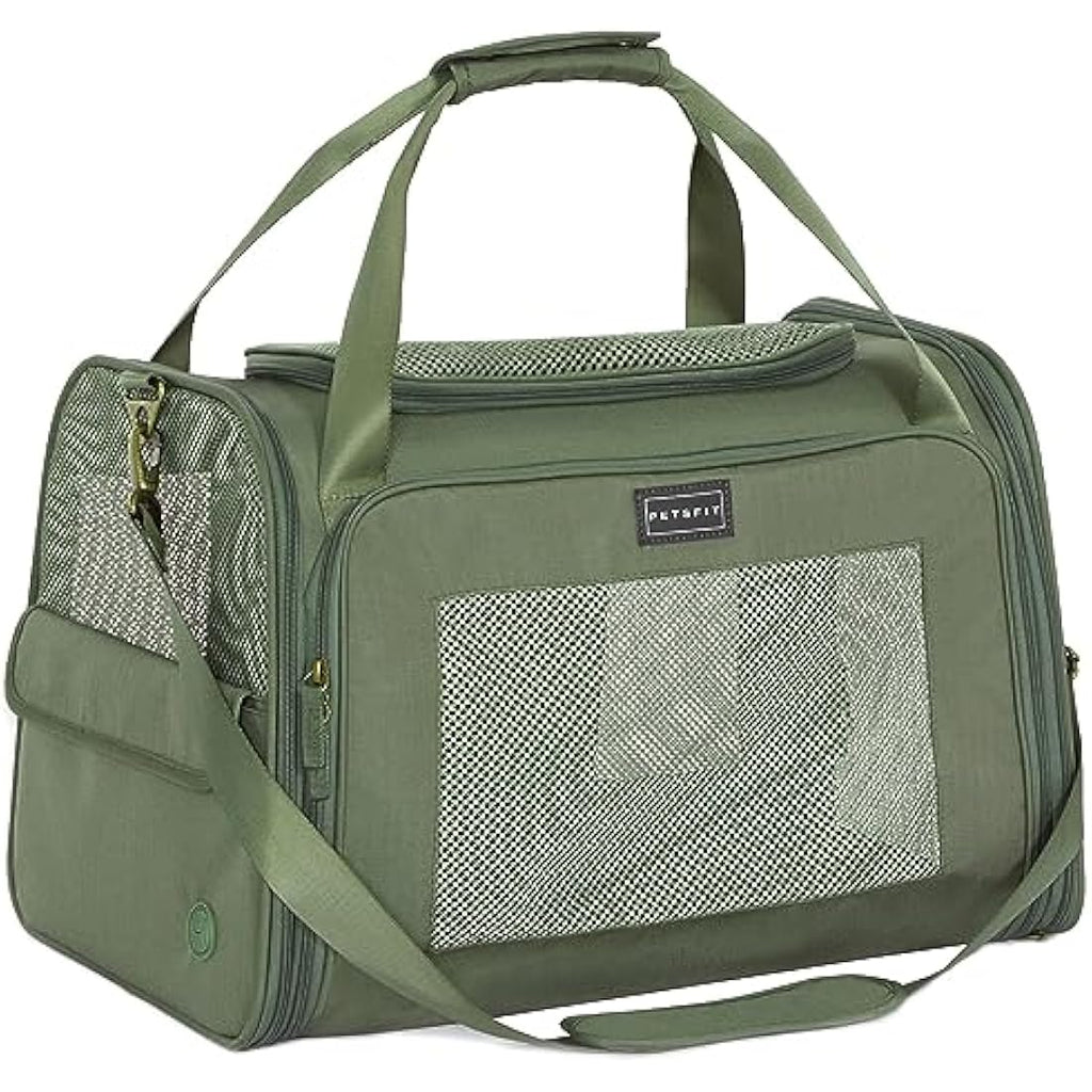 Petsfit Soft Sided Dog Carrier | Large Oxford Fabric Pet Travel Bag, Olive