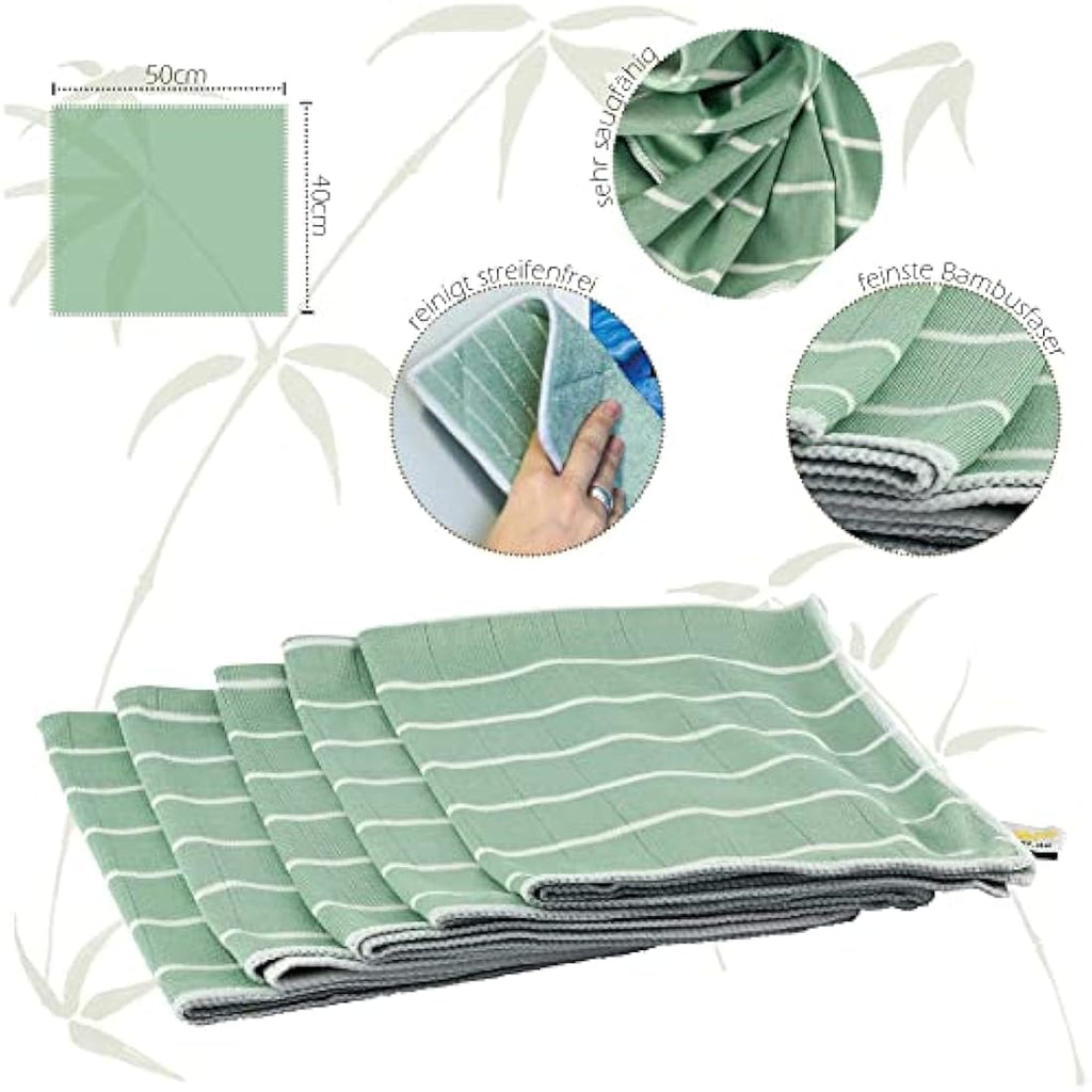 Bamboo Cleaning Cloths – 12 Pack Antibacterial & Streak-Free