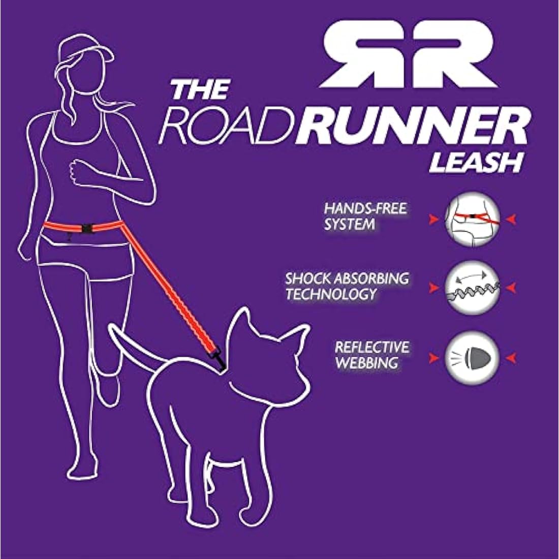 EZYDOG Road Runner Hands-Free Dog Leash – Grey Shock-Absorbing Lead