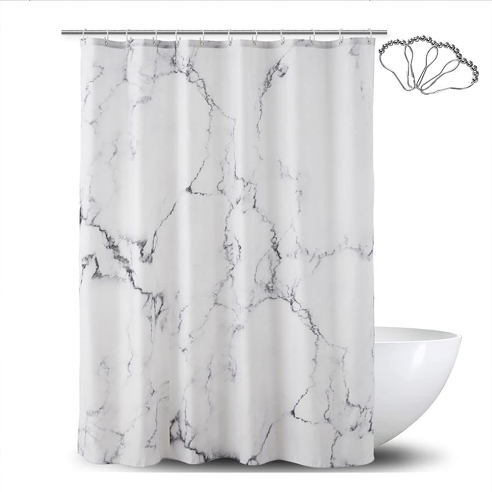 DeKeLaiFu Marble Shower Curtain – Gray & White Waterproof Fabric, 71x71"