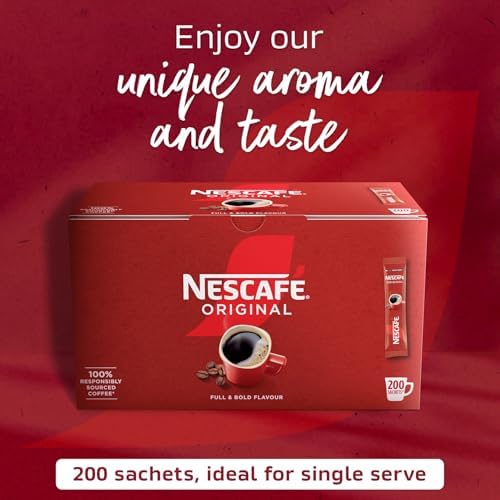 NESCAFÉ Original Instant Coffee Sticks – 200 x 1.8g Single Serve Sachets