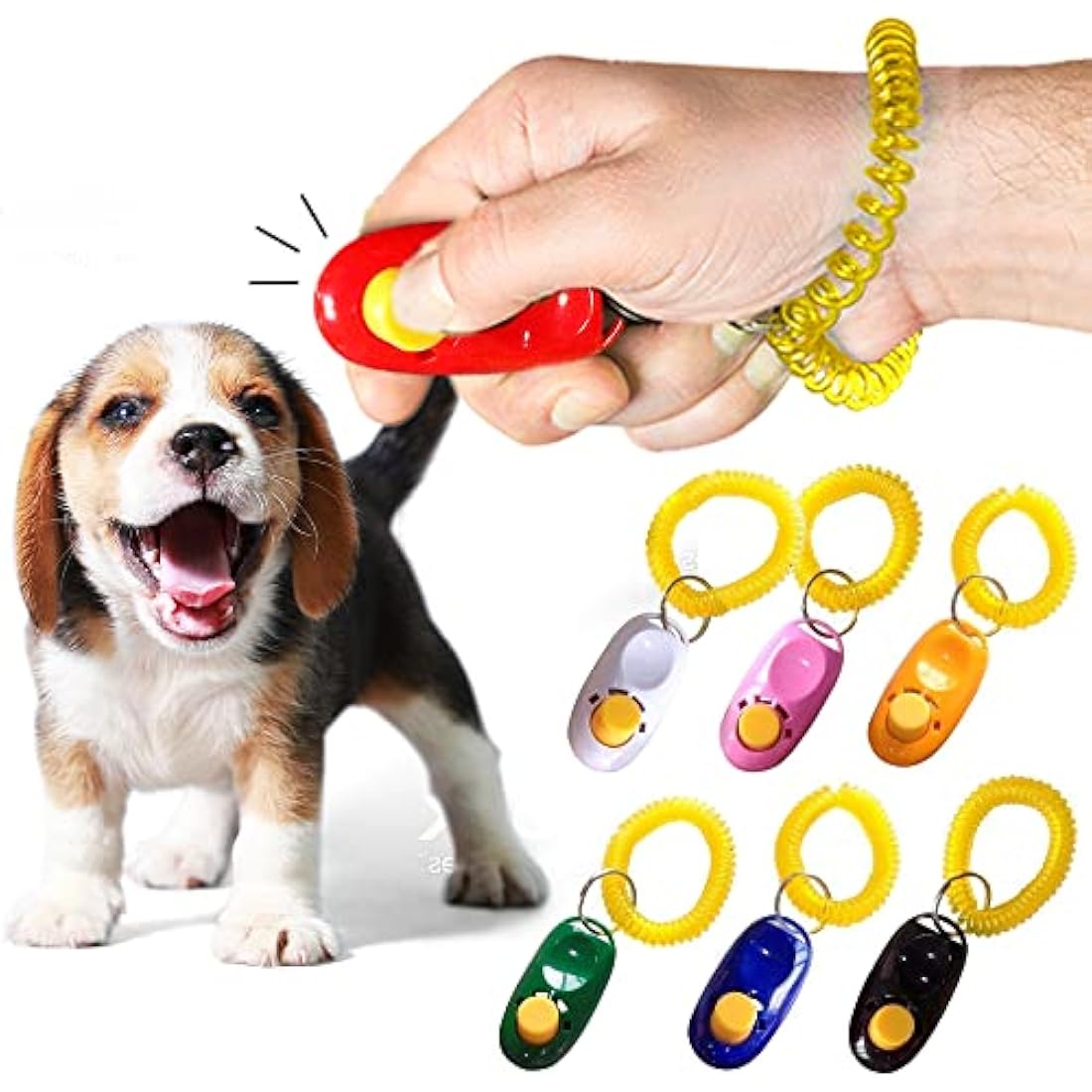Jolof Store Dog Training Clickers with Wrist Bands - 7 Pack Set