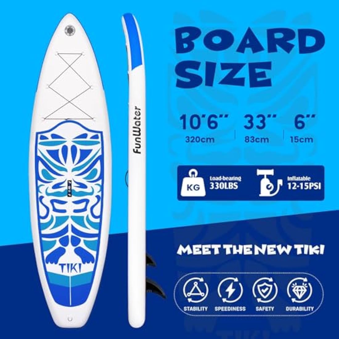 FunWater Inflatable Stand Up Paddle Board – Ultra-Light 10.5' ISUP Kit
