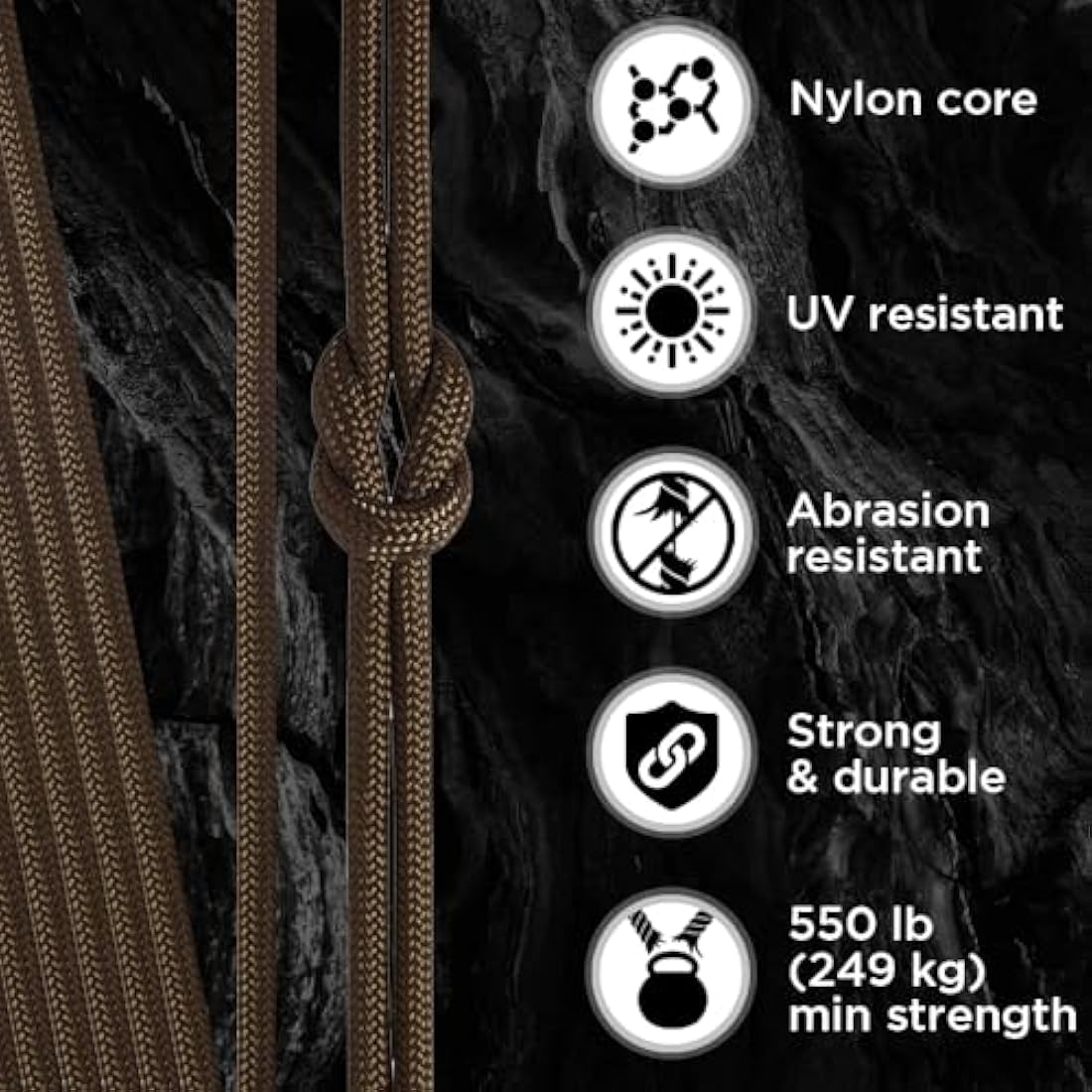 TECEUM 550lb Paracord – 4mm Nylon Tactical Survival Rope for Camping