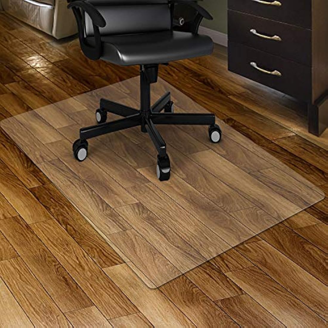 Kuyal Clear PVC Chair Mat for Hard Floors | 75 x 120 cm Floor Protector