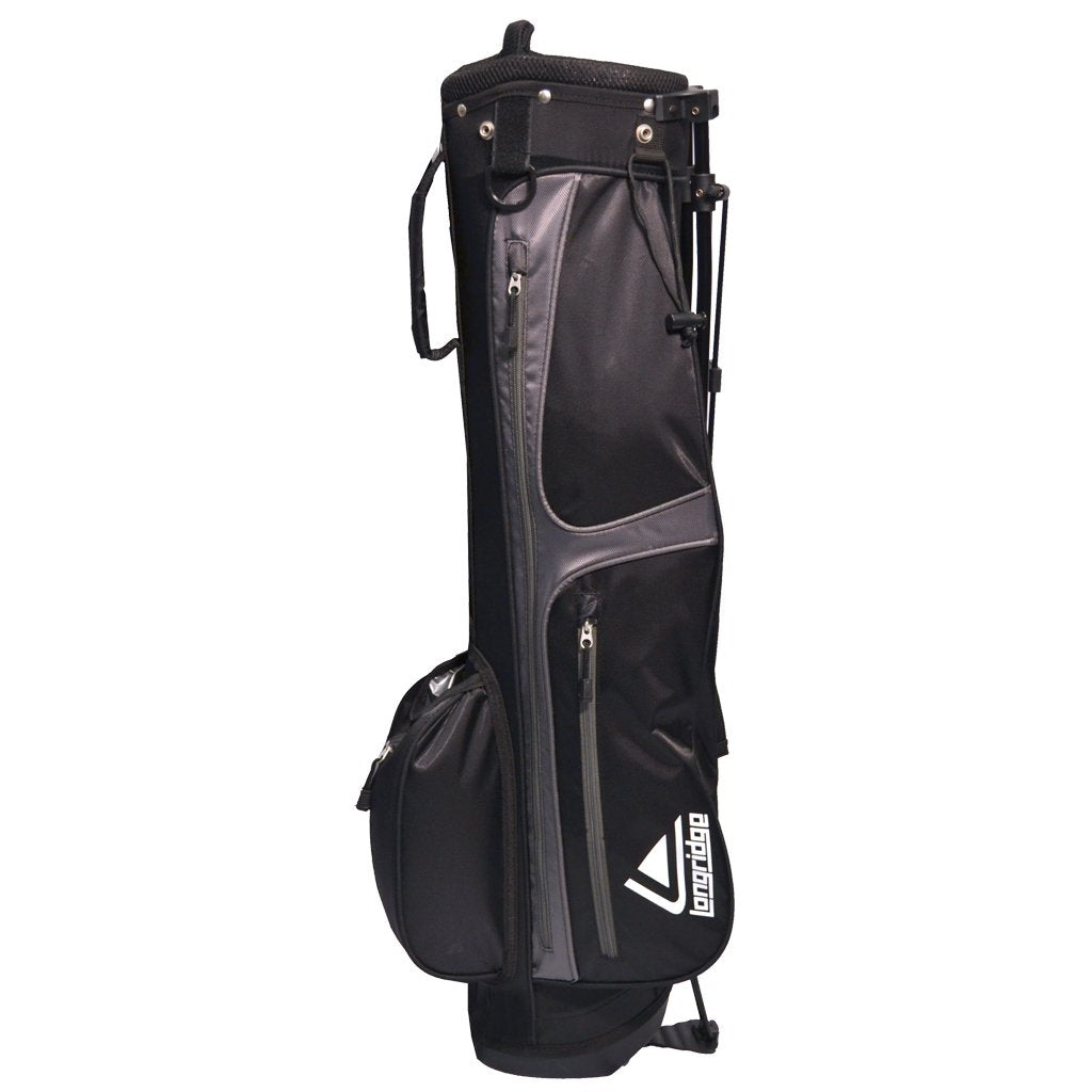 Longridge 6" Weekend Golf Stand Bag – Lightweight 4-Way Divider Black Silver