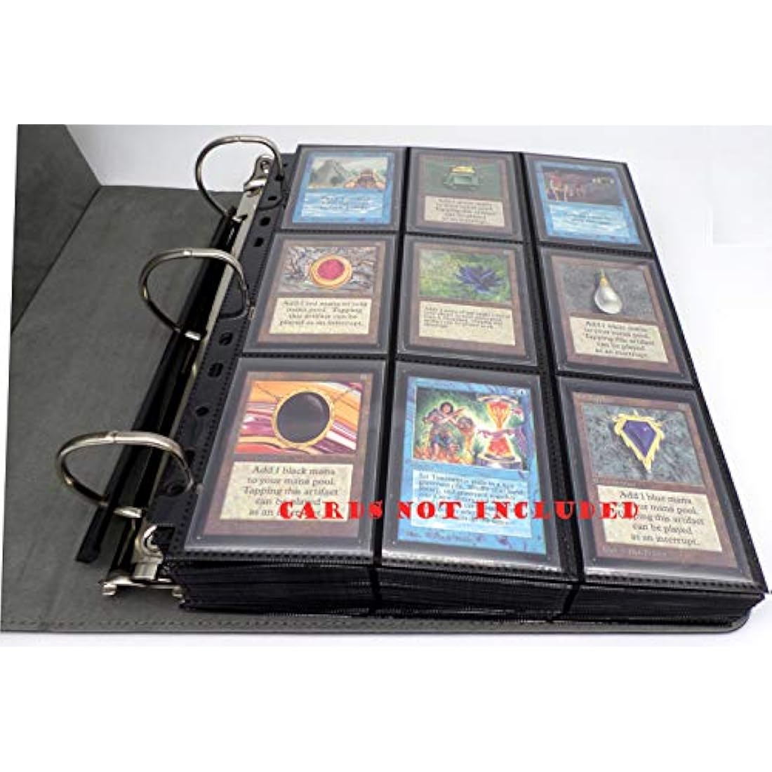 docsmagic.de 3-Ring Premium Card Album Black with 50 Sideloading Pages