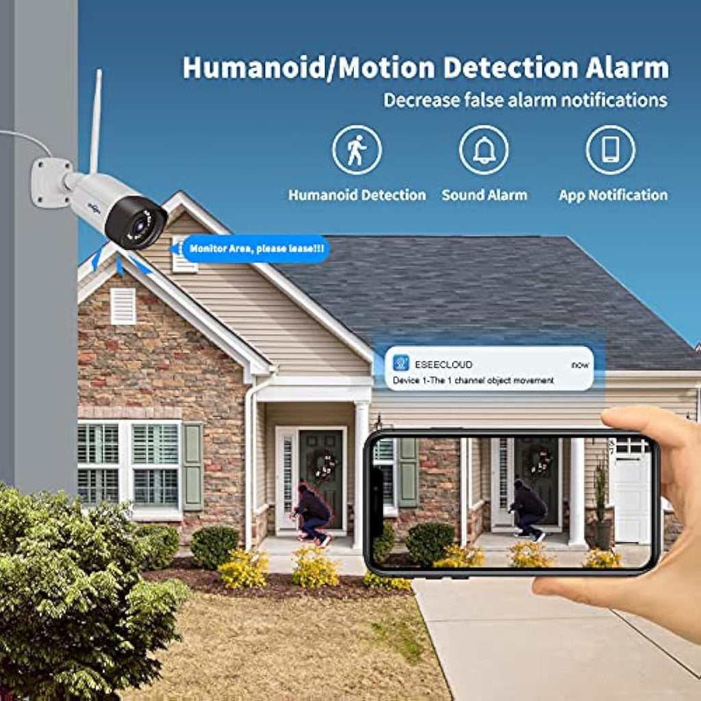 Hiseeu 5MP Outdoor Wireless Security Camera – IP66 Waterproof & Night Vision
