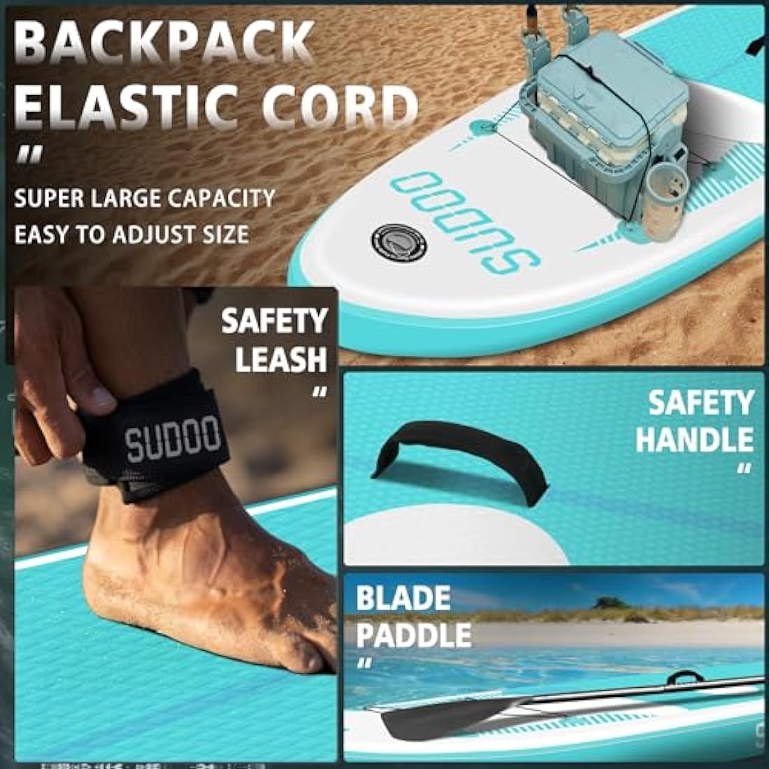 SUDOO Inflatable Stand Up Paddle Board - 10'6" Ultra-Light SUP Board Set