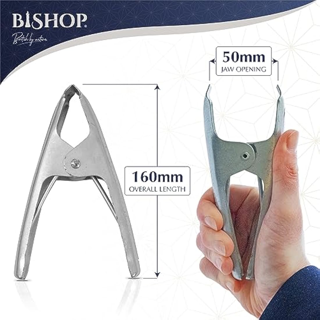 Bishop Metal Spring Clamps – Heavy Duty 50mm Jaw Steel Clips (24 Pack)