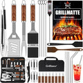 Grilliance 30-Piece Stainless Steel BBQ Grill Tools Set with Carrying Bag