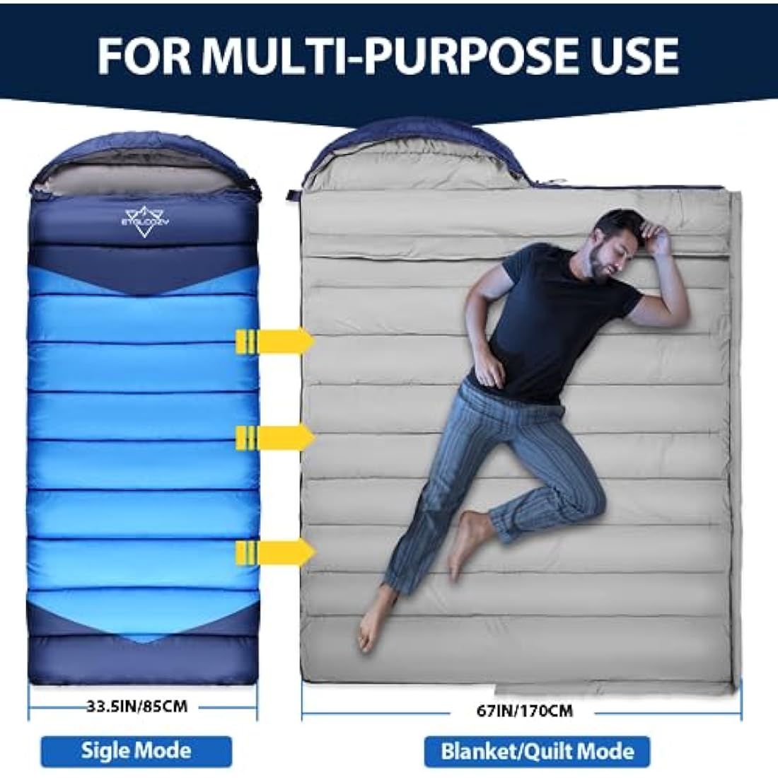 ETGLCOZY 0 Degree Sleeping Bag – XL Waterproof Cold Weather Camping Gear