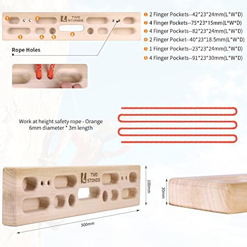 Jolof Store Portable Wooden Climbing Hangboard – Fingerboard Training Tool