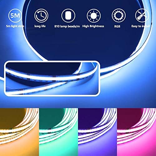 Arotelicht 5m RGB COB LED Strip Light – 12V High Density 810 LEDs/m