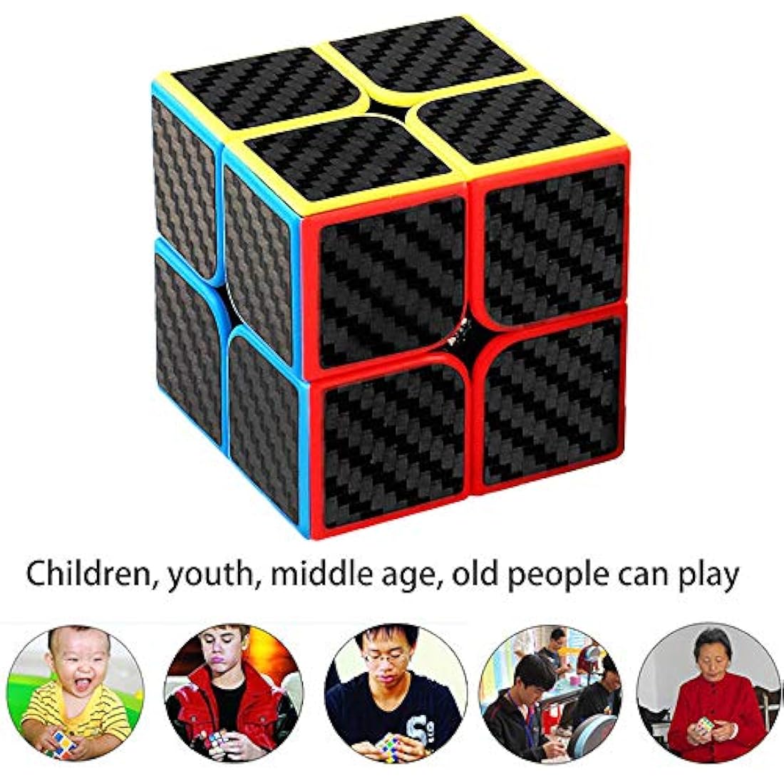 Roxenda Speed Cube Set | 2x2 3x3 Carbon Fiber Magic Puzzle Cubes