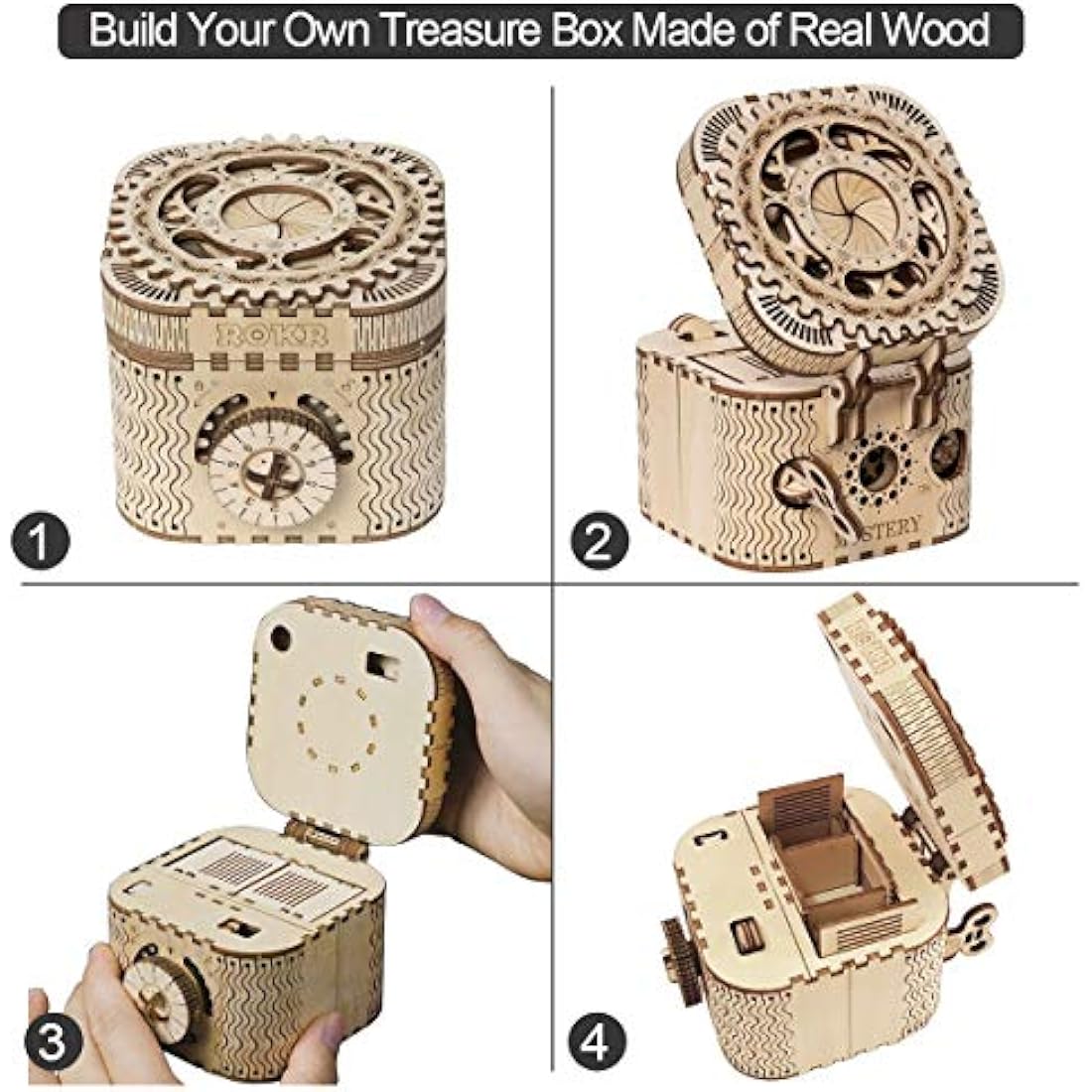 ROKR 3D Wooden Puzzle Treasure Box – Mechanical Jewelry Box Model Kit