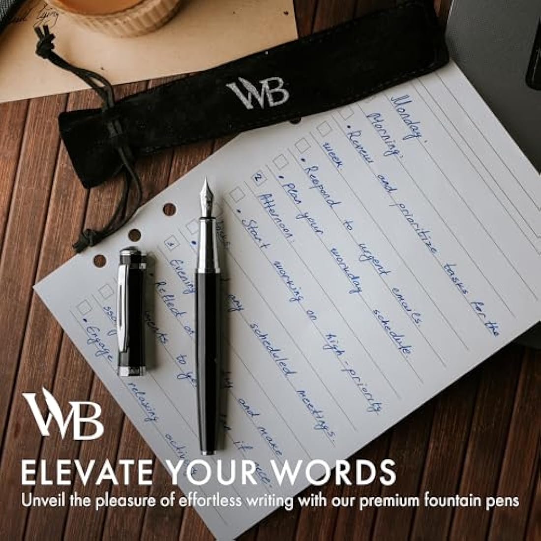 Wordsworth & Black Fountain Pen Set – Extra Fine Nib with 24 Ink Refills