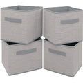 Jolof Store Grey Fabric Storage Cubes – 25cm Foldable Baskets, 4 Pack