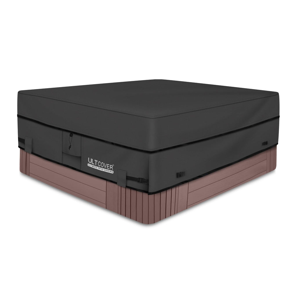 ULTCOVER Waterproof 600D Polyester Square Hot Tub Cover, 72x72 - Black