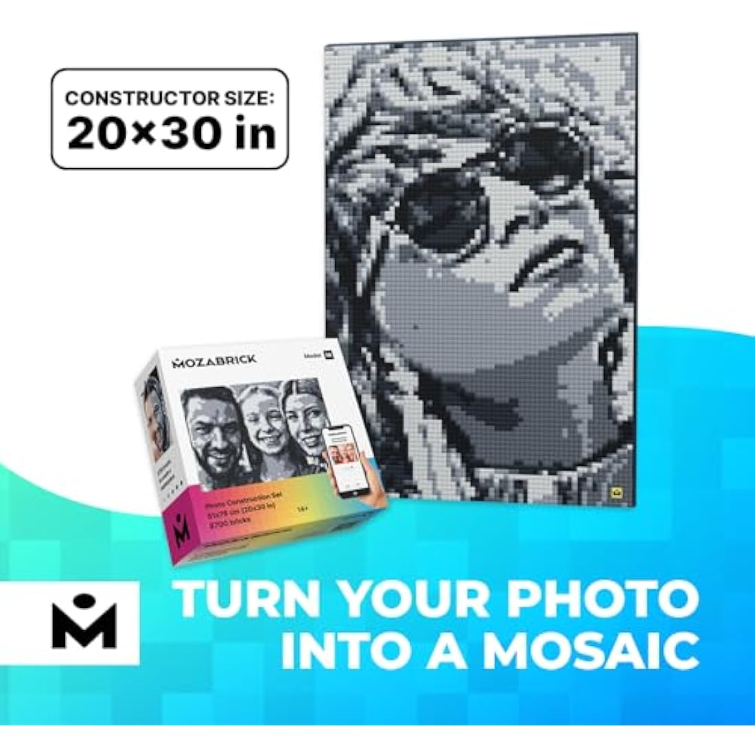 MOZABRICK Photo Builder Model M – DIY Pixel Art Mosaic Brick Set