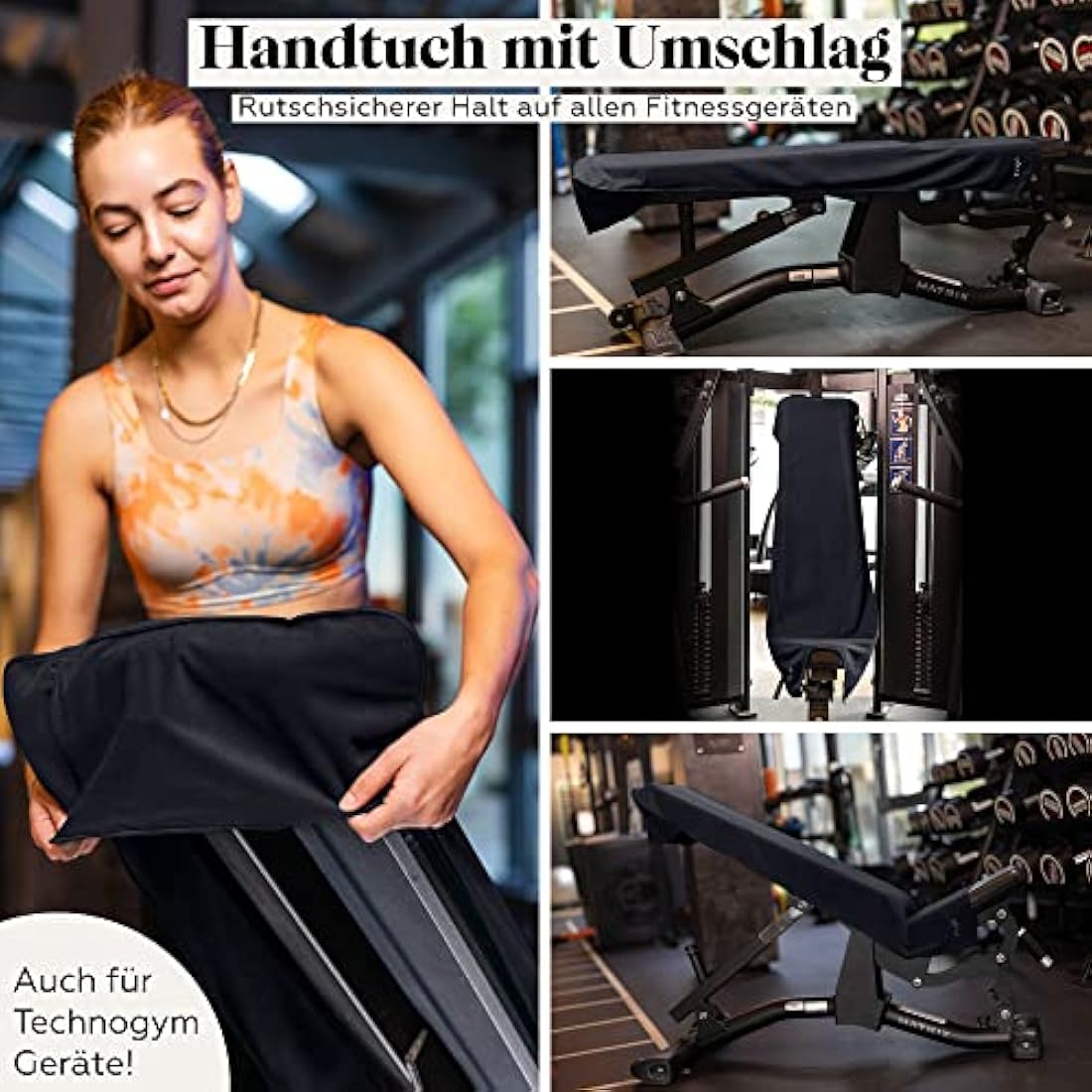 nujë Microfiber Fitness Towel 2-Piece Set with Pocket – Anthracite