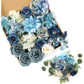 Dusty Blue Silk Artificial Flowers Combo for DIY Wedding