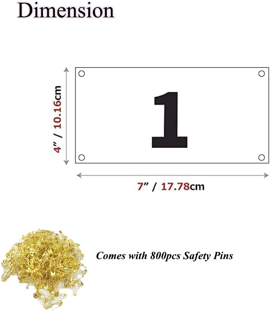 Kyzistn Tyvek Running Race Bibs 1-200 | Waterproof Marathon Numbers