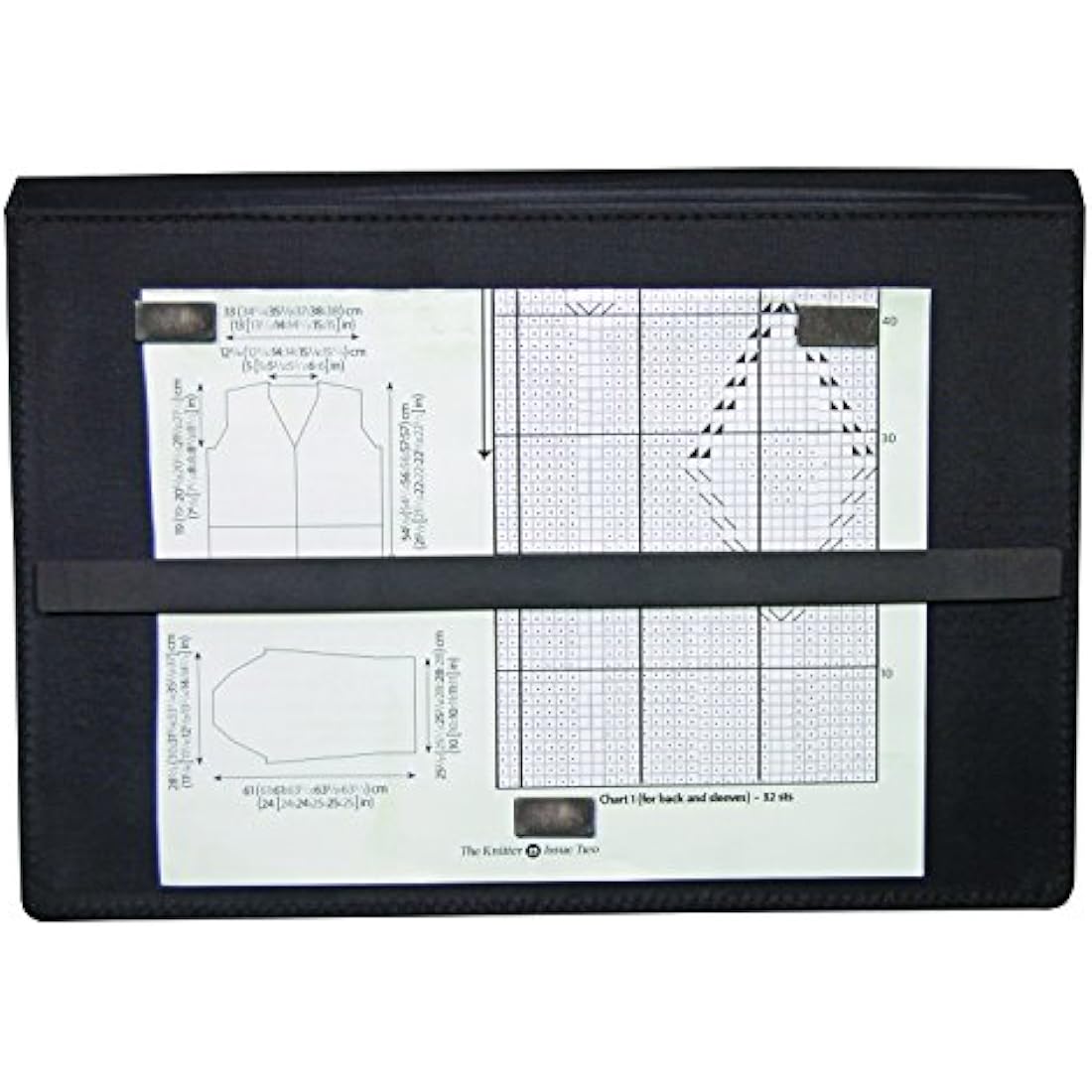 KnitPro Magma Knitting Chart Keeper | Fold Up Pattern Holder, Black