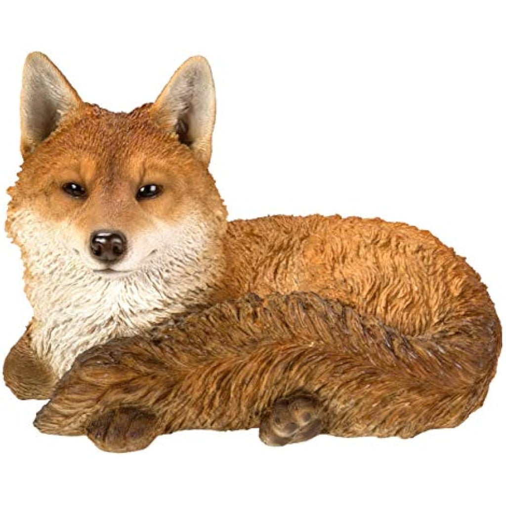 Vivid Arts Resting Fox Garden Ornament – Realistic Resin Statue