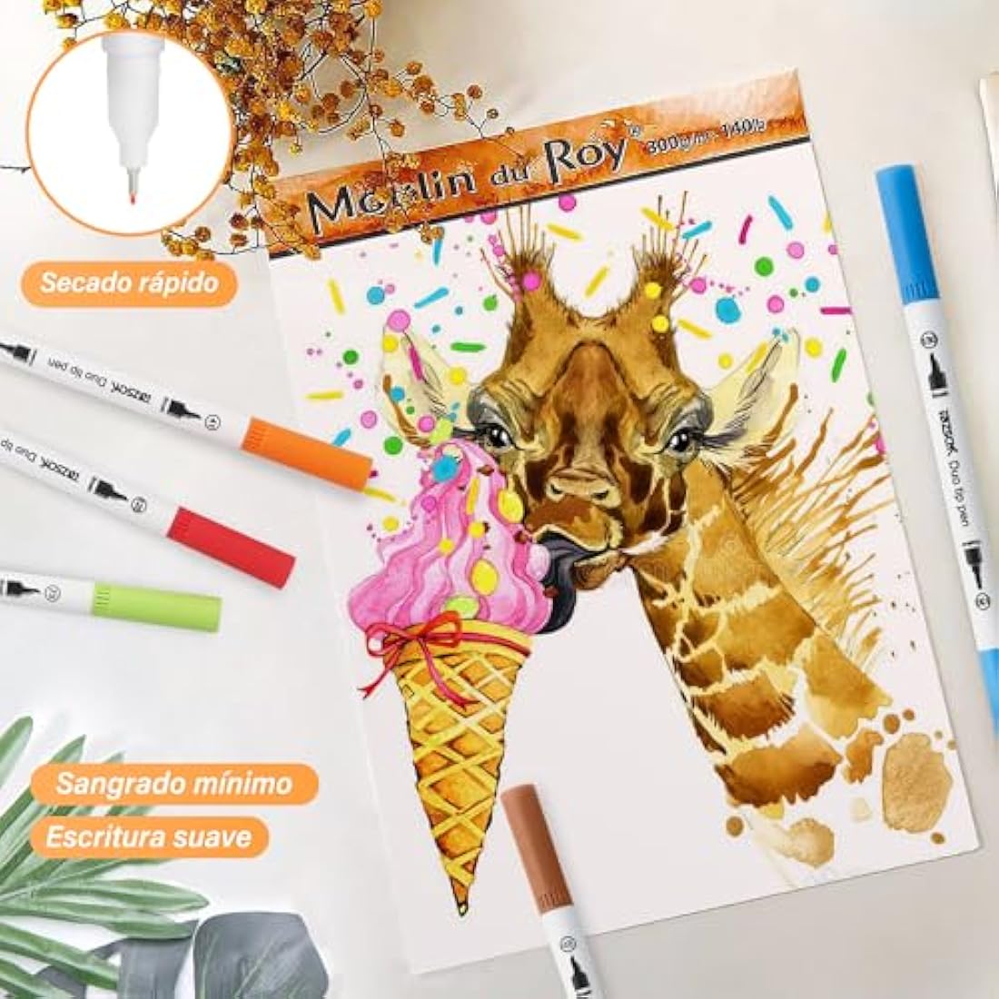 ZSCM 160 Colors Dual Tip Brush Pens for Adult Coloring and Calligraphy