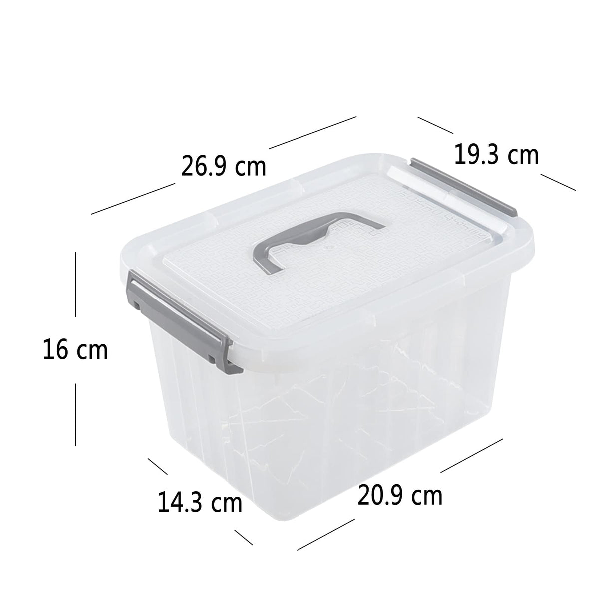 Saedy 6 L Small Lidded Storage Box, 6 Pack Plastic Latch Storage Container - image 5