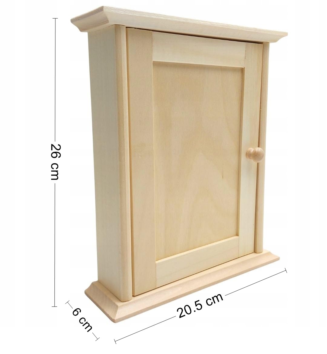 Wooden World - Wooden key cabinet with door key house 6 hooks - image 3