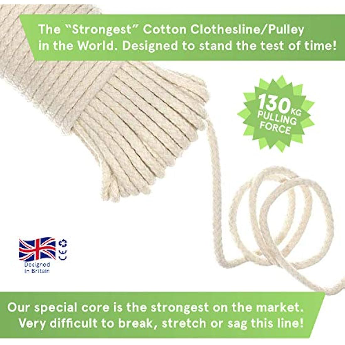 Smith’s Natural Cotton Clothesline Rope | 30m Heavy-Duty Braided Cord