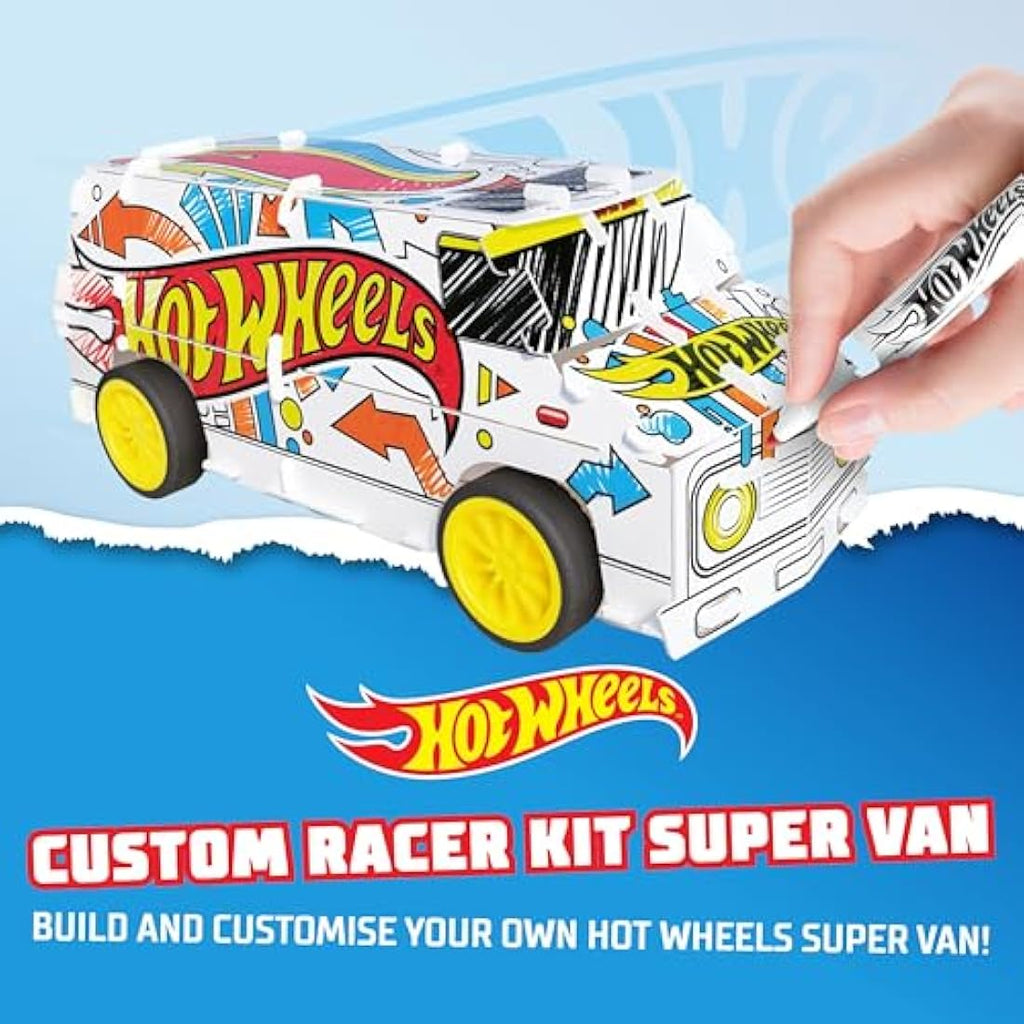 Hot Wheels Maker Kitz DIY Super Van – Build & Paint Pull Back Toy Car