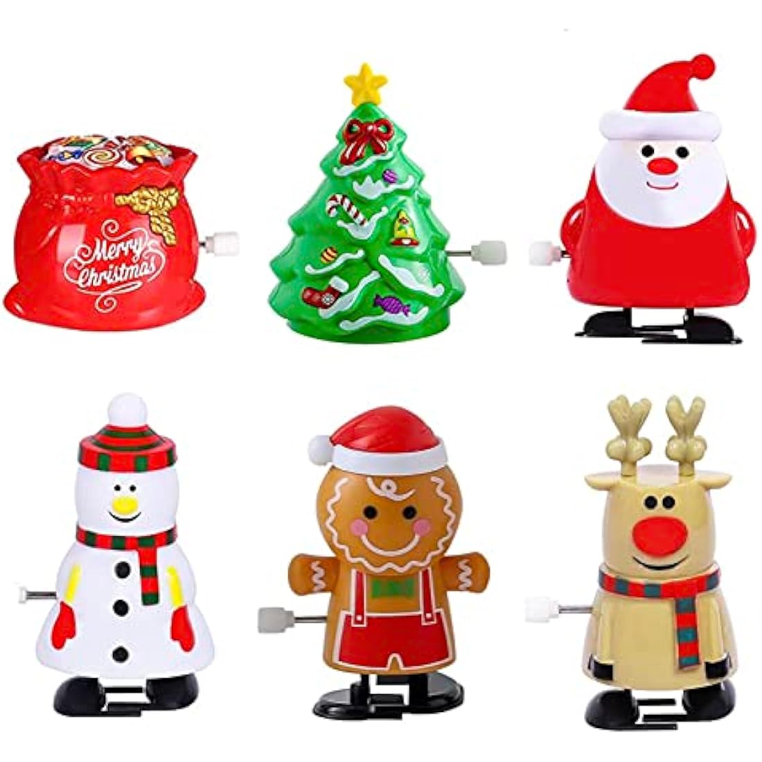 Mienocol 6pcs Christmas Wind Up Toys – PVC Jumping Party Favors