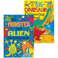 Squiggle Boys Colouring Books Set of 2 – Monster and Dinosaur A4 Art